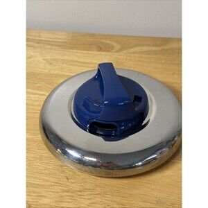 T-Fal Pot Pan Vented Lid Only 6” Outer Edge, 5.5” Inner Lip, Blue Handle Vtg
